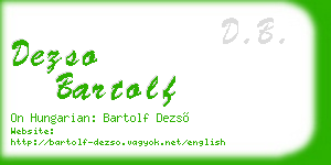dezso bartolf business card